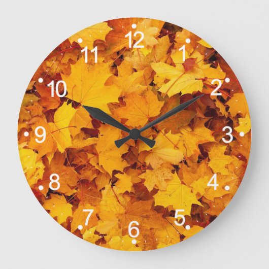 Der Herbst hinterlässt eine große Wall-Uhr Große Wanduhr (Vorderseite)