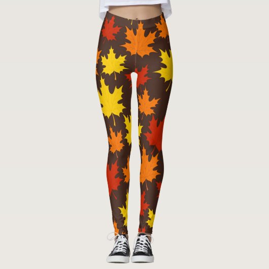 Der Herbst hinterlässt farbenfrohe Muster Leggings (Vorderseite)