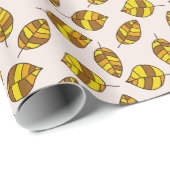 Der Herbst hinterlässt gelbes Leaf-Muster in jeder Geschenkpapier (Rolleneckpunkt)