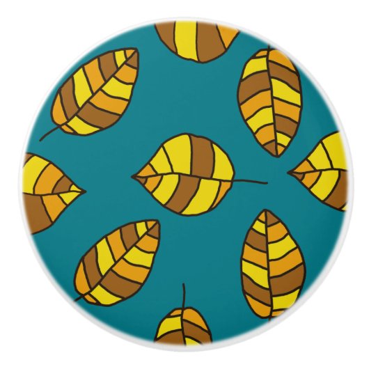 Der Herbst hinterlässt gelbes Leaf-Muster in jeder Keramikknauf (Vorderseite)