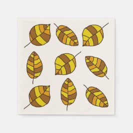 Der Herbst hinterlässt gelbes Leaf-Muster in jeder Serviette