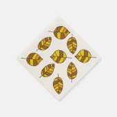 Der Herbst hinterlässt gelbes Leaf-Muster in jeder Serviette (Ecke)
