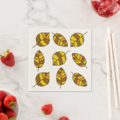 Der Herbst hinterlässt gelbes Leaf-Muster in jeder Serviette (Beispiel)