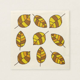 Der Herbst hinterlässt gelbes Leaf-Muster in jeder Serviette