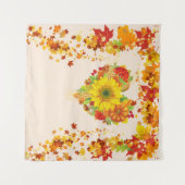 Der Herbst hinterlässt Herbstfarben im Hintergrund Wandteppich (Vorderseite (Horizontal))