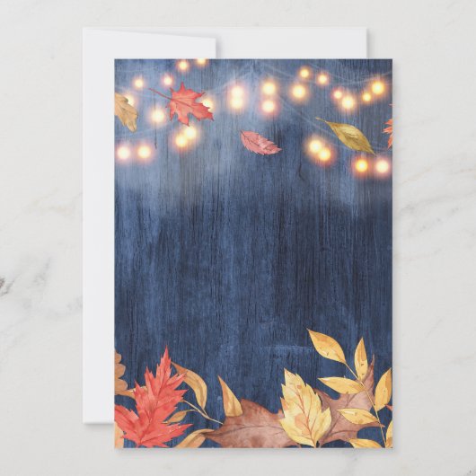 Der Herbst hinterlässt Lichter auf dem Erntedank H Einladung (Rückseite)