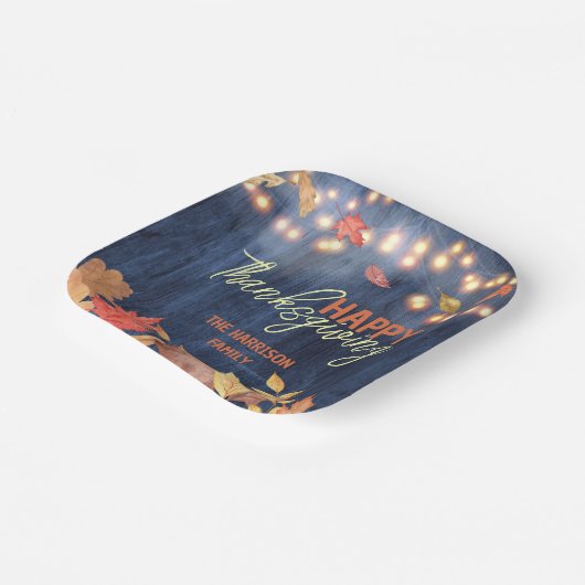 Der Herbst hinterlässt Lichter auf dem Erntedank H Pappteller (Gewinkelt)