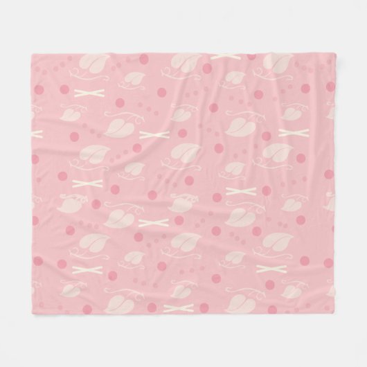 Der Herbst hinterlässt Muster rosa Vanilla Fleecedecke (Vorderseite (Horizontal))