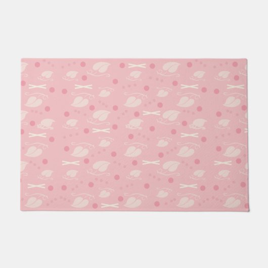 Der Herbst hinterlässt Muster rosa Vanilla Fußmatte (Vorderseite)