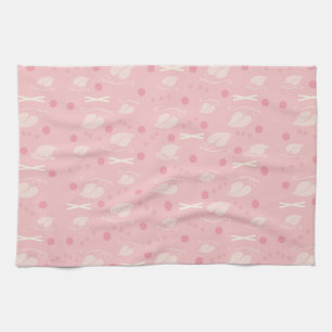 Der Herbst hinterlässt Muster rosa Vanilla Geschirrtuch
