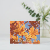 Der Herbst hinterlässt Postkarten Schöner Herbstta (Stehend Vorderseite)