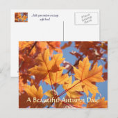 Der Herbst hinterlässt Postkarten Schöner Herbstta (Vorne/Hinten)