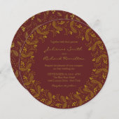 Der Herbst hinterlässt romantische Hochzeit im Her Einladung (Vorne/Hinten)