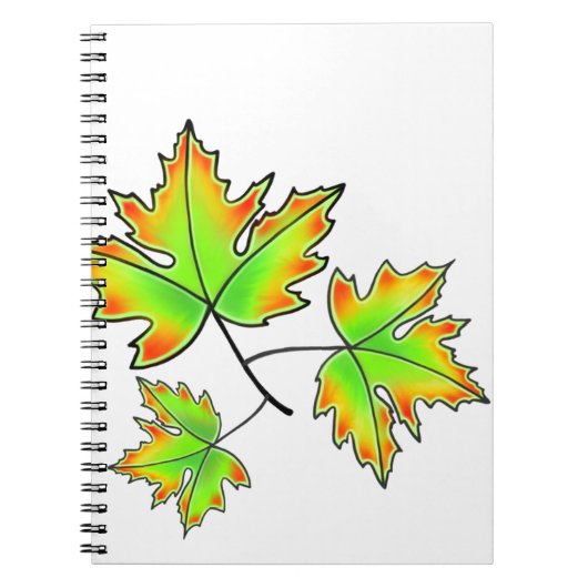 Der Herbst hinterlässt rote, orangefarbene Blätter Notizblock (Vorderseite)