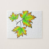 Der Herbst hinterlässt rote, orangefarbene Blätter Puzzle (Horizontal)