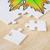 Der Herbst hinterlässt rote, orangefarbene Blätter Puzzle (Seite)