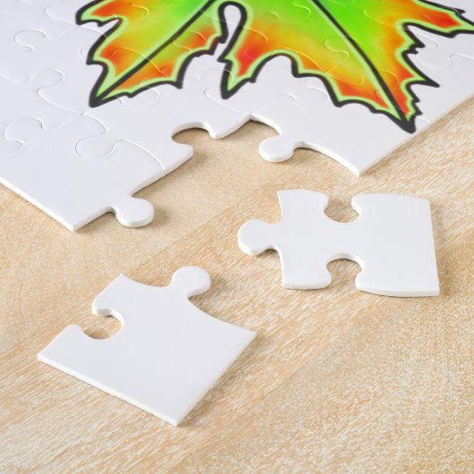 Der Herbst hinterlässt rote, orangefarbene Blätter Puzzle (Seite)