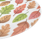 Der Herbst hinterlässt Wasserfarbe: Naturmuster. Schneidebrett (Ecke)