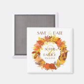 Der Herbst hinterlässt Wreath das Datumsfenster sp Magnet (Vorderseite/Rückseite)