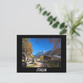 Der Herbst in den Dolomiten in Italien - schwarze  Postkarte (Stehend Vorderseite)