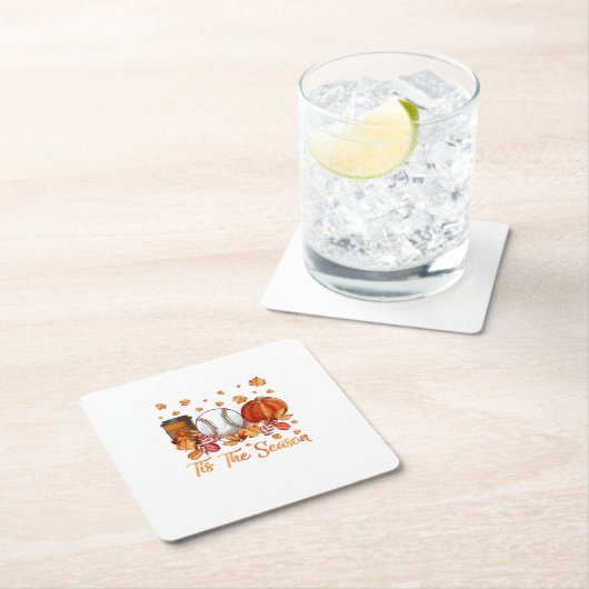 Der Herbst in dieser Saison ist dem Baseball Pumpk Rechteckiger Pappuntersetzer (Vor Ort)