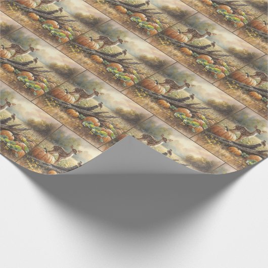 Der Herbst in einem Kürbispflaster Geschenkpapier (Ecke)