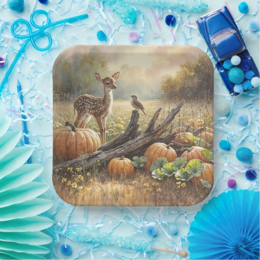 Der Herbst in einem Kürbispflaster Pappteller (Party)