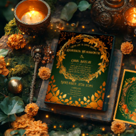 Der Herbst in Grün und Orange Druid-Hill Einladung