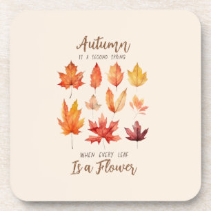 Der Herbst ist der zweite Frühling - Herbstlaub Getränkeuntersetzer