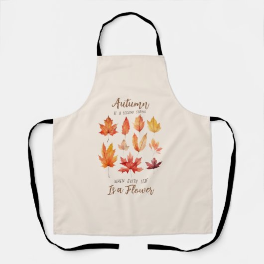 Der Herbst ist der zweite Frühling - Herbstlaub Schürze (Vorderseite)