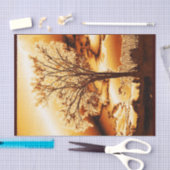 Der Herbst ist geschmolzener Goldbaum Seidenpapier (Handwerk)