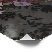 Der Herbst ist hier Blumenmuster-Kunst Poster (Ecke)