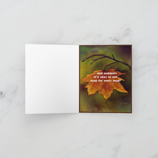 Der Herbst ist hier, und dasselbe gilt für Suppe Karte (Innenseite)