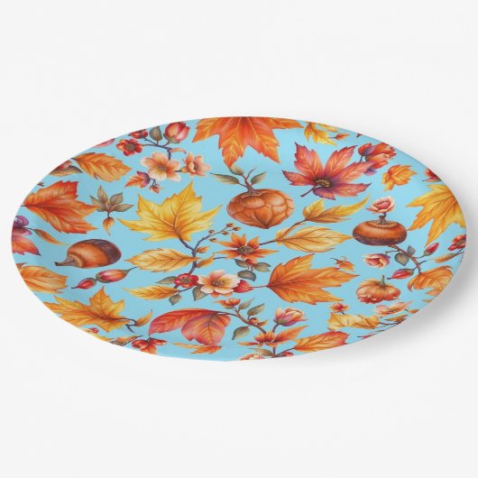 Der Herbst ist im Erntedank Pappteller (Schrägansicht)