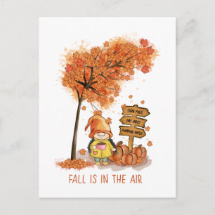 Der Herbst ist in der Luft, Herbst-Gnom Postkarte