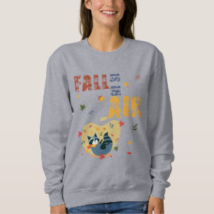 Der Herbst ist in der Luft Waschbär Herbst Oversiz Sweatshirt