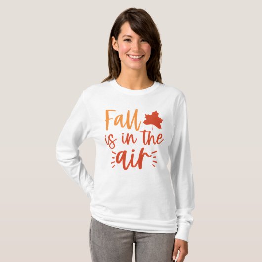 Der Herbst ist in der Luft witzige Herbstblätter T-Shirt (Vorne ganz)