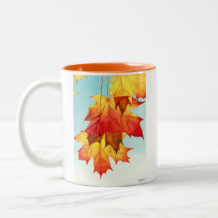 Der Herbst ist in der Luft! Zweifarbige Tasse