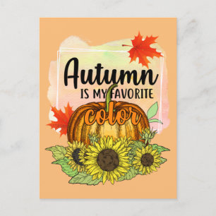 Der Herbst ist meine Lieblingsfarbe - Blätter Pump Postkarte