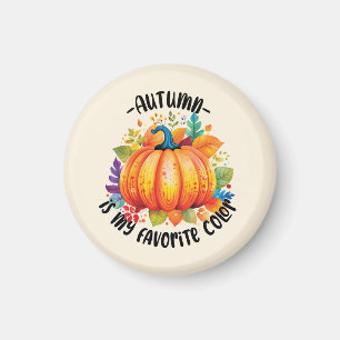 Der Herbst ist meine Lieblingsfarbe - Kürbiskugel Magnet