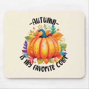 Der Herbst ist meine Lieblingsfarbe - Kürbiskugel Mousepad