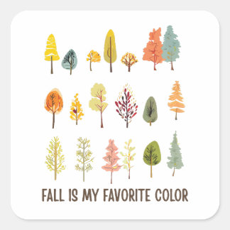 Der Herbst ist meine Lieblingsfarbe Quadratischer Aufkleber
