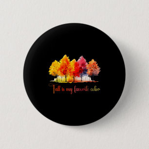 Der Herbst ist meine Lieblingsfarbe Wasserfarbe Lu Button