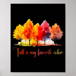 Der Herbst ist meine Lieblingsfarbe Wasserfarbe Lu Poster