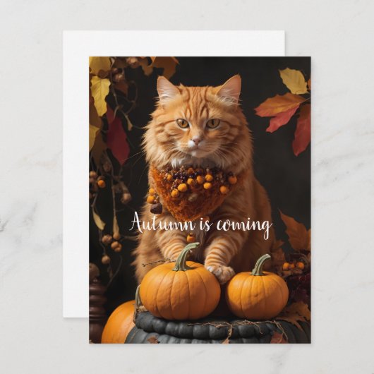 Der Herbst kommt Feiertagskarte (Vorne/Hinten)