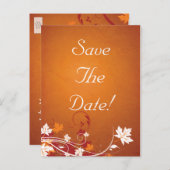 Der Herbst lässt Abstrakte Hochzeit das Datum spei Ankündigungspostkarte (Vorne/Hinten)
