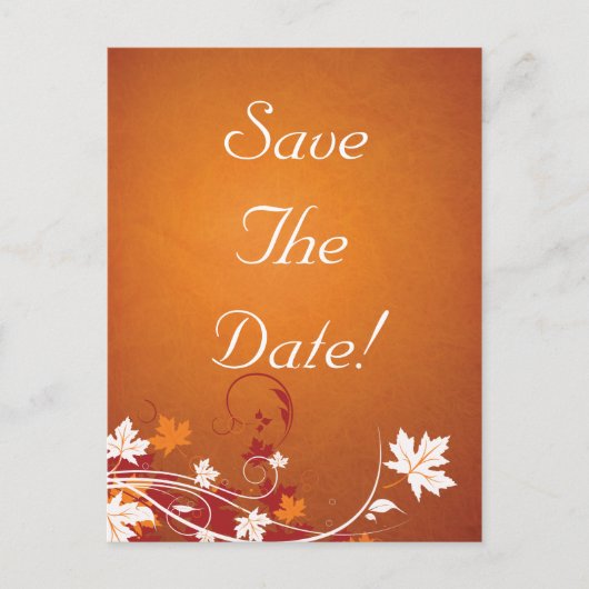 Der Herbst lässt Abstrakte Hochzeit das Datum spei Ankündigungspostkarte (Vorderseite)