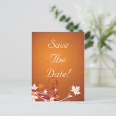 Der Herbst lässt Abstrakte Hochzeit das Datum spei Ankündigungspostkarte (Stehend Vorderseite)