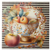 Der Herbst lässt Apple Cider & Cup auf schwarzem H Fliese (Vorderseite)