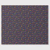 Der Herbst lässt die Fotografie auf blauer Farbe Geschenkpapier (Flach)